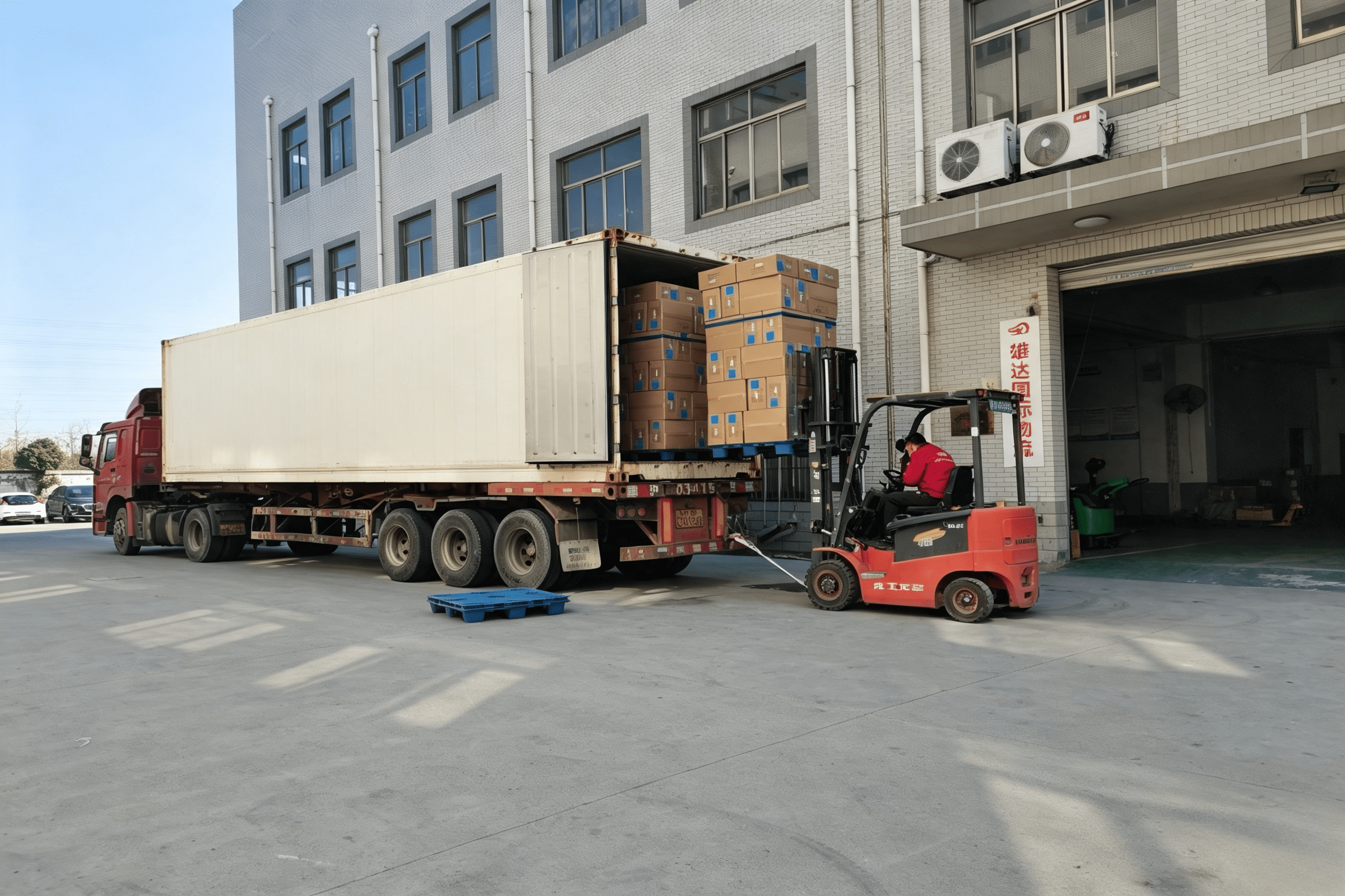 Cabinets packed for export shipping